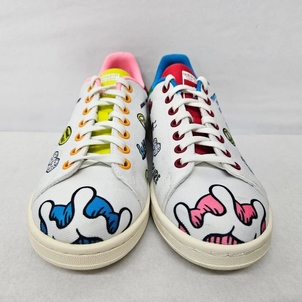 Adidas Aaron Kai x Stan Smith J Primeblue Shoes FY2686 White Multi Girl's Size 6
